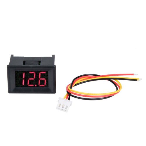 Voltmetre numerique 0,36 pouce, trois fils, affichage LED, DC 0-100 V, etanche (rouge)