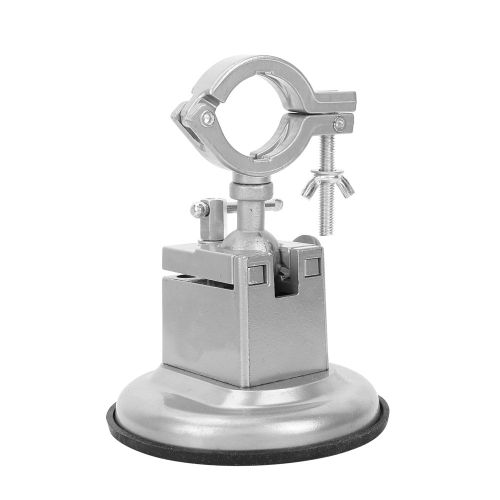 Support de perceuse electrique rotatif a 360¡ã, pince d'etabli avec base a ventouse (pince ronde)
