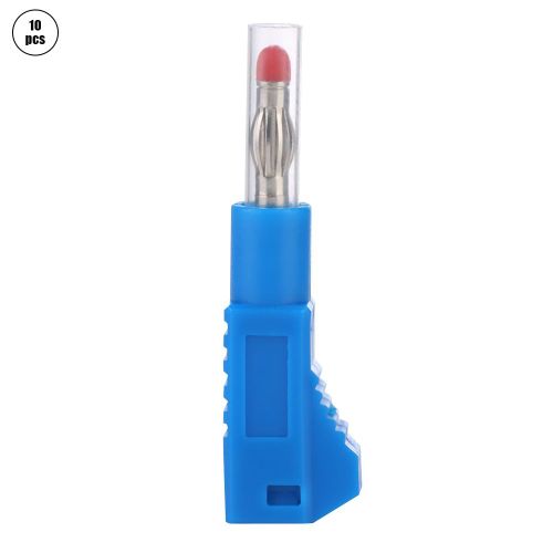 Lot de 10 fiches bananes de 4 mm, isolees et empilables, a souder, de securite