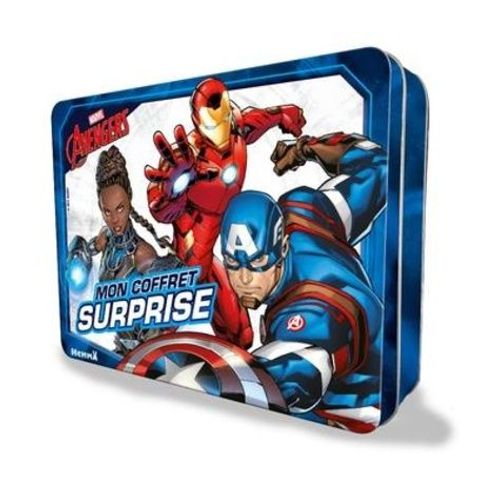 Mon Coffret Surprise Marvel Avengers - Avec 64 Pages De Jeux Et Coloriages, Des Autocollants, Un Masque, Des Pochoirs, Des Tatouages, 1 Poster, 3 Figurines Et 6 Crayons De Couleur
