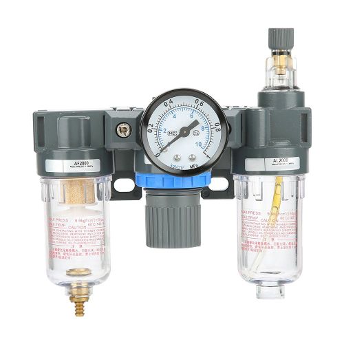Regulateur de pression de filtre pour unite de traitement de gaz d'air, filetage 1/4"", avec manometre