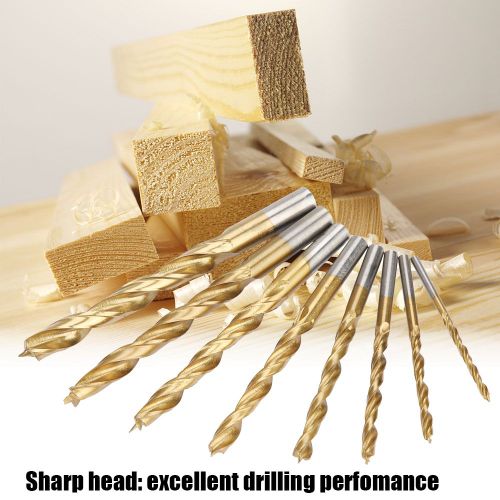 Ensemble de 8 forets a bois revetus de titane, outils de percage en acier a haute teneur en carbone pour bois et plastique