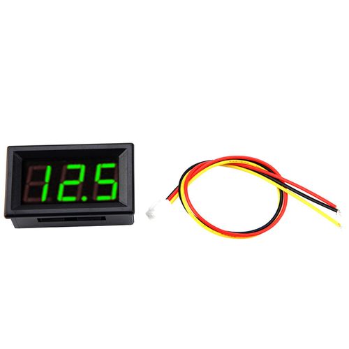 Voltmetre numerique a LED 3 fils de 0,56"" avec protection contre les inversions de polarite (0-100 V CC) (vert)