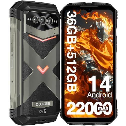 DOOGEE V Max Plus 5G Telephone Incassable, 22000mAh,200MP+32MP,36Go+512Go Gris