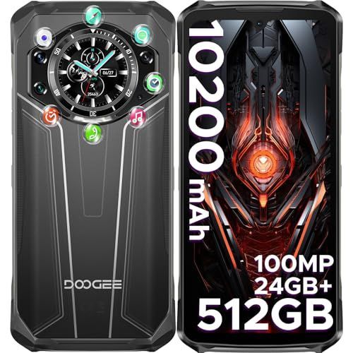 DOOGEE S119 Téléphone Portable Incassable,8Go+512Go Noir Argent