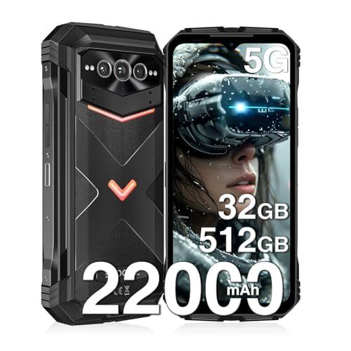 DOOGEE V Max Pro 5G Telephone Incassable, 22000mAh,32Go+512Go NOIR