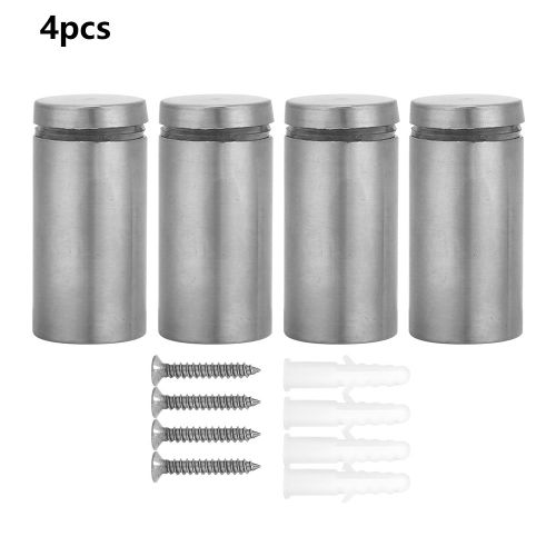 Lot de 4 goupilles de fixation publicitaires en acier inoxydable, boulons de montage pour verre (25 x 50 mm)