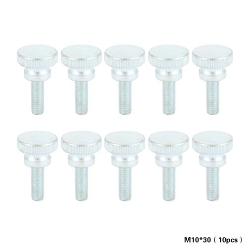 Lot de 10 vis a tete moletee plate en acier au carbone zingue M10 (M10 x 30)