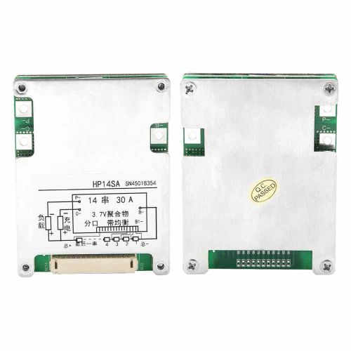Carte de protection de batterie au lithium 14S 48V, charge equilibree avec dissipateur thermique en aluminium (30A 3,6/3,7V)