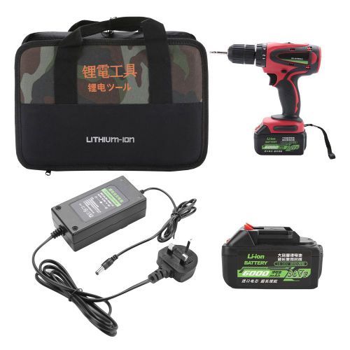 Perceuse-visseuse electrique sans fil avec batterie au lithium et reglage de la vitesse (prise 220 V au Royaume-Uni)