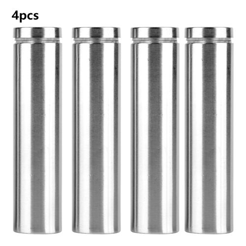Lot de 4 vis de fixation pour panneaux publicitaires en acier inoxydable, boulons creux pour verre (19 x 100 mm)