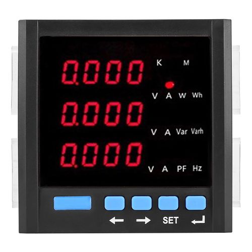 Voltmetre numerique triphase a LED, amperemetre, voltmetre, compteur programmable multifonctionnel, noir