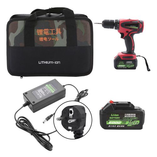 Perceuse-visseuse electrique sans fil avec batterie au lithium et reglage de la vitesse (prise UE 220 V)