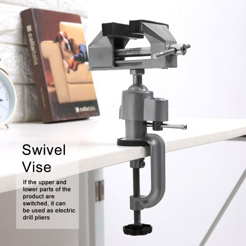 Etau de serrage rotatif a 360¡ã en alliage d'aluminium a double usage pour table ou perceuse electrique