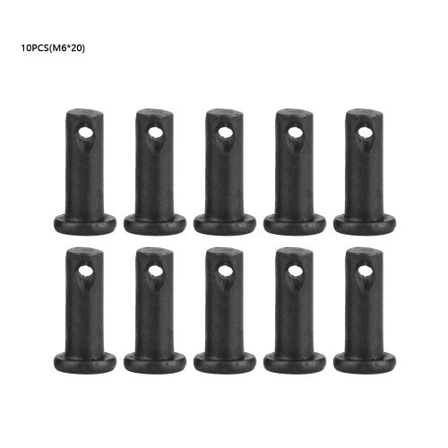 Goupilles de positionnement noires a tete plate M6, fixations avec trou (M6 x 20?; 10 pieces)