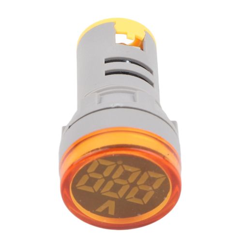 Lampe de signalisation LED ronde, affichage numerique CA, voltmetre, indicateur (jaune)