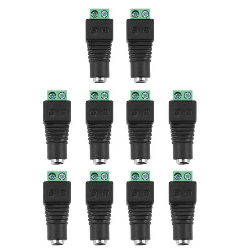 Lot de 10 connecteurs d'alimentation CC femelles vers borne a vis pour camera de videosurveillance 5,5 x 2,1 mm