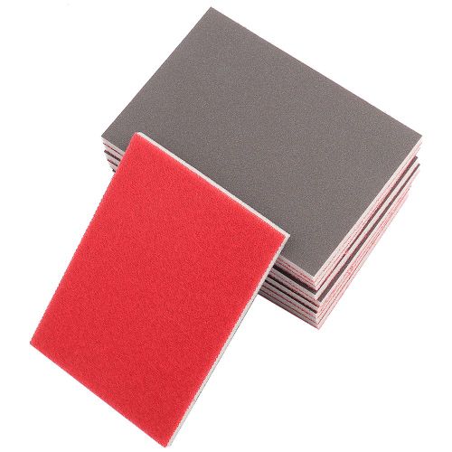 Lot de 10 eponges abrasives carrees, grain 120/180/240, pour polissage fin (120#)