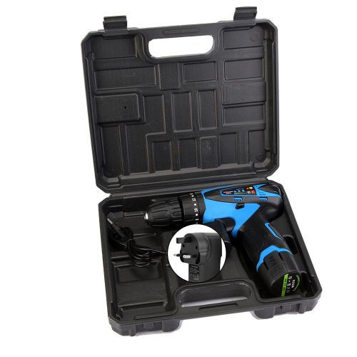 Perceuse-visseuse electrique sans fil rechargeable 12 V, outil portatif, prise britannique 100-240 V