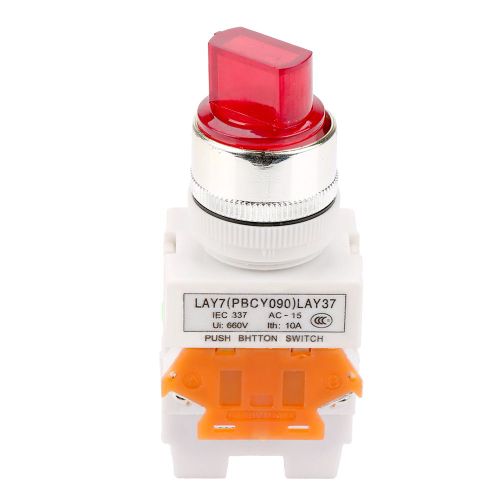 Interrupteur rotatif autobloquant a 2 positions avec selecteur maintenu et LED LAY37-11XD/2