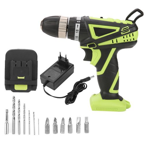 Kit perceuse-visseuse electrique sans fil a batterie lithium rechargeable 18 V (prise UE 220 V)