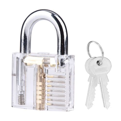 Cadenas transparent en acier inoxydable et acrylique avec 2 cles