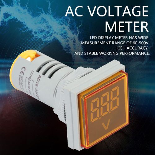Voltmetre a LED, affichage numerique, indicateur de tension CA, testeur (jaune)