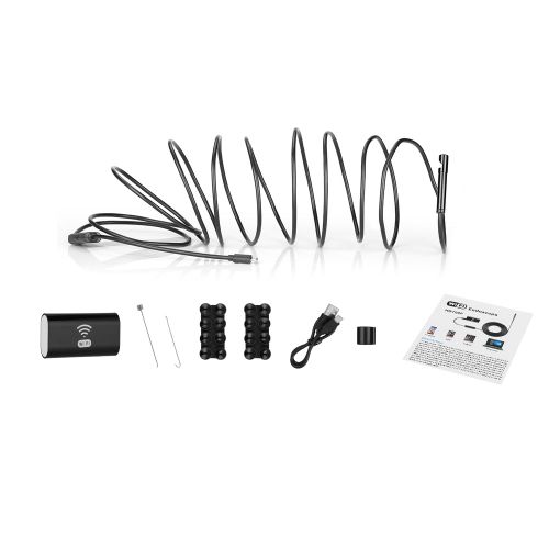 Endoscope WiFi F99 720P 6 LED, objectif 8 mm, USB, pour telephone portable, PC, etanche IP68 (5 m)