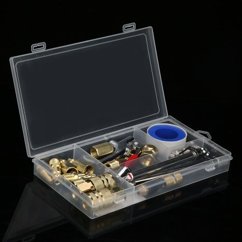 Kit d'accessoires pour compresseur d'air de type americain, 23 pieces, pour pistolet a poussiere et pression des pneus