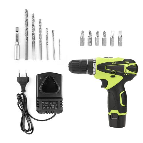 Kit perceuse-visseuse electrique sans fil a batterie lithium rechargeable 12 V (prise UE 220 V)