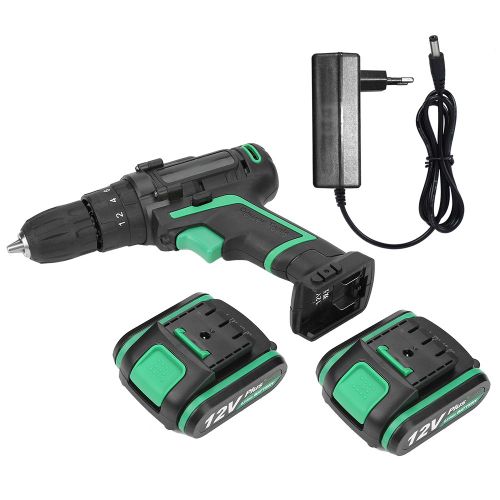 Perceuse-visseuse electrique sans fil 12 V, mini-perceuse-visseuse a percussion (prise UE 220 V)