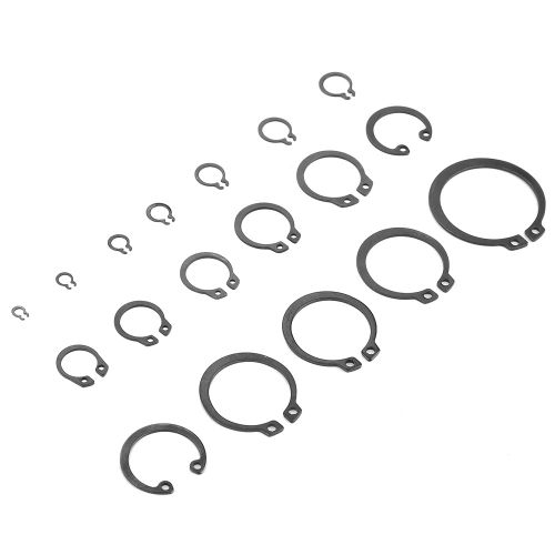 Assortiment de 300 circlips a anneaux de retenue, 18 types de 2 a 32 mm, avec boite