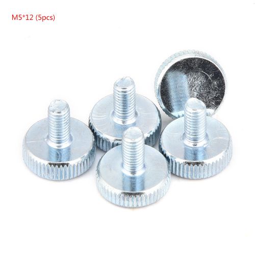 Vis a tete moletee plate en acier au carbone zingue M5 (M5*12?; 5 pieces)