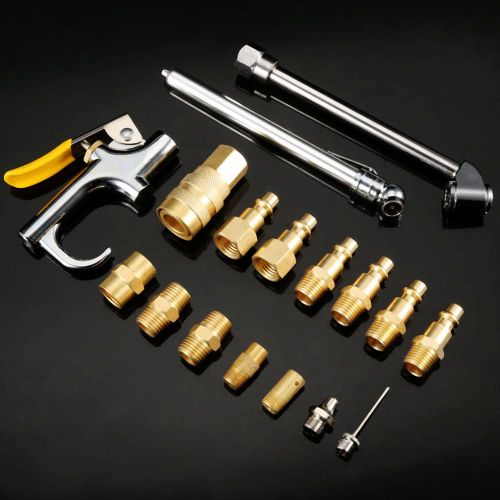 17 pieces d'accessoires pour compresseur d'air et pistolet a poussiere (cuivre)