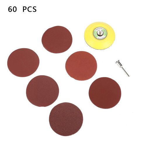 Lot de 60 disques abrasifs ronds rouges de 5 cm avec support adhesif