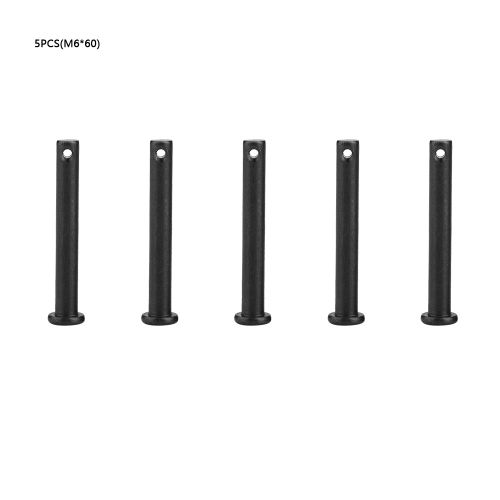 Goupilles de positionnement noires a tete plate M6, fixations avec trou (M6 x 60?; 5 pieces)