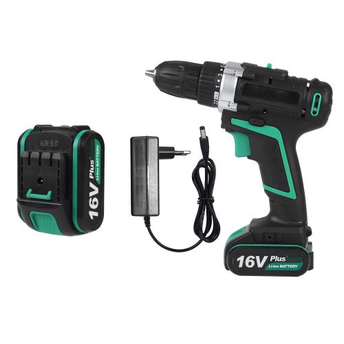Perceuse-visseuse electrique sans fil rechargeable a batterie 16 V (prise UE 220 V)