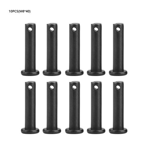 Goupilles de positionnement noires a tete plate M6, fixations avec trou (M6 x 40?; 10 pieces)