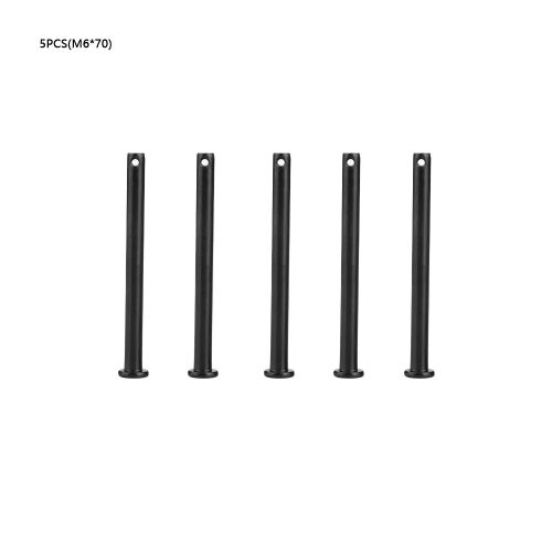 Goupilles de positionnement noires a tete plate M6, fixations avec trou (M6 x 70?; 5 pieces)