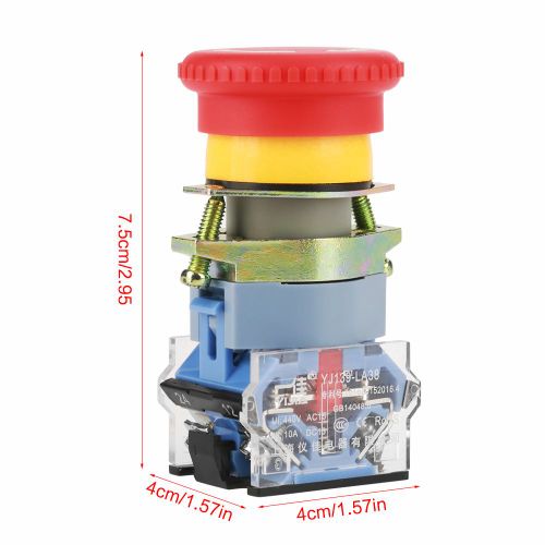 Bouton d'arret d'urgence autobloquant 22 mm avec grosse tete champignon (rouge)