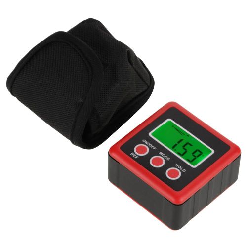 Inclinometre magnetique numerique, jauge d'angle, rapporteur 4 x 90¡ã, 3 touches (rouge)