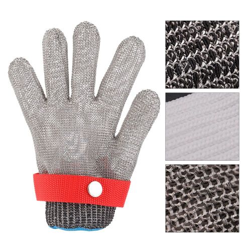 1 gant en acier inoxydable resistant aux coupures, outil de securite pour le traitement de la viande (M)