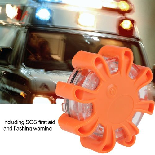 Feu D'avertissement De Securite Clignotant Multifonction 8 Led Pour Voiture Et Bateau (Orange)