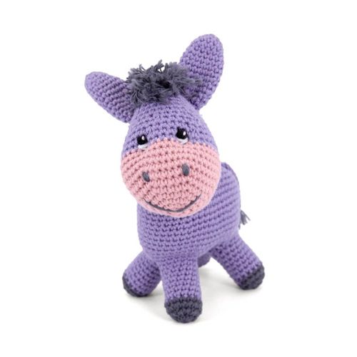 Kit De Crochet Gründl Eddy L¿Âne ¿ Créez Votre Âne Amigurumi En 100 % Coton Taille : 20 Cm. Color : Violet