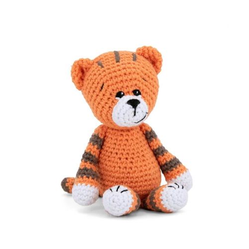 Kit De Crochet Gründl Timmy Le Tigre ¿ Créez Votre Tigre Amigurumi En 100 % Coton Taille : 18 À 20 Cm (Selon La Tension Du Fil Et Votre Main). Color : Orange