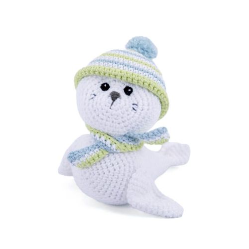 Kit De Crochet Gründl Robbie Le Phoque ¿ Créez Votre Phoque Amigurumi En 100 % Coton Taille : 18 À 20 Cm (Selon La Tension Du Fil Et Votre Main). Color : Blanc
