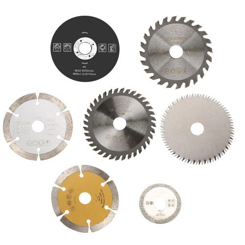 Lot de 7 petites lames de scie circulaire, disques de coupe rotatifs pour metal, bois, plastique, 85 x 15 mm