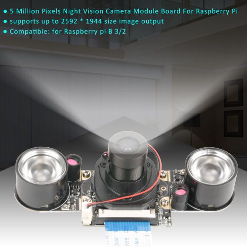Module de camera infrarouge a vision nocturne de 5 millions de pixels, commutateur manuel, pour Raspberry Pi