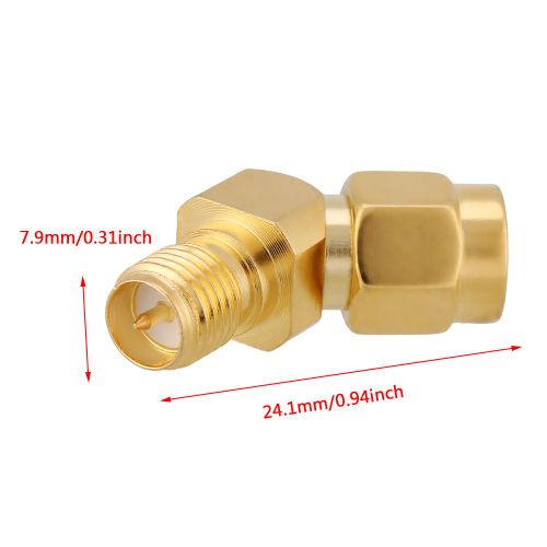 Adaptateur d'antenne 45 degres RP-SMA femelle vers RP-SMA male pour quadricoptere RC