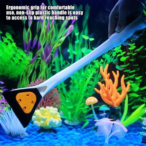 Hjlian Kit De Nettoyage Pour Aquariums, Nettoyeur D'algues, Grattoir, Brosse Amovible, Pour Vitres D'aquarium